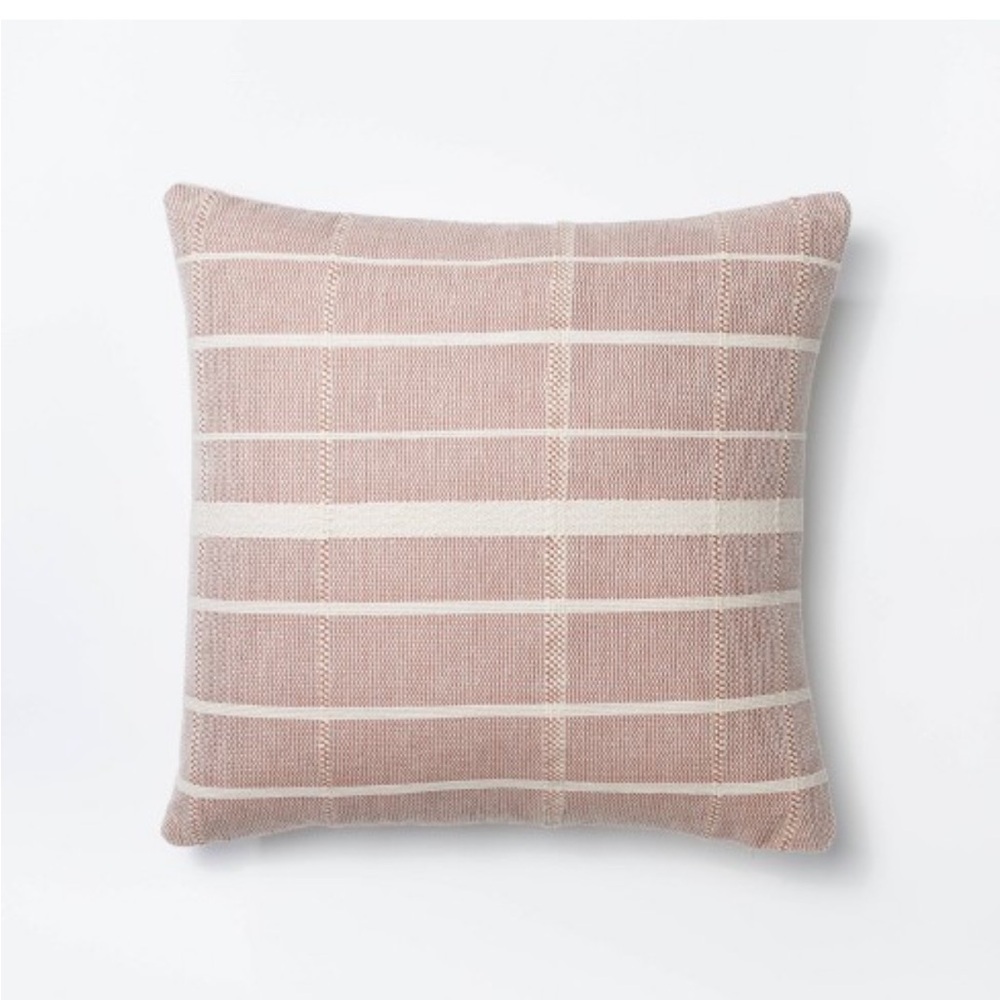 Studio McGee pink and White Plaid Throw Pillow 20x20 NWT
